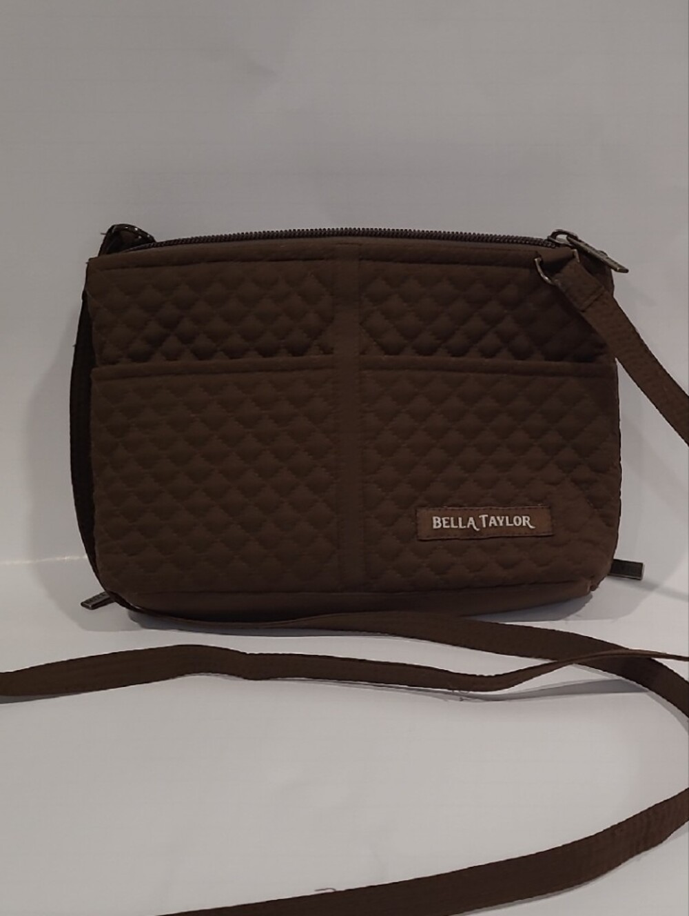 Bella Taylor Quilted Crossbody Bag in Brown